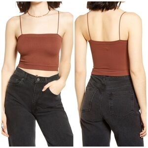 URBAN OUTFITTERS BDG Bungee Strap Brown Tube Top L